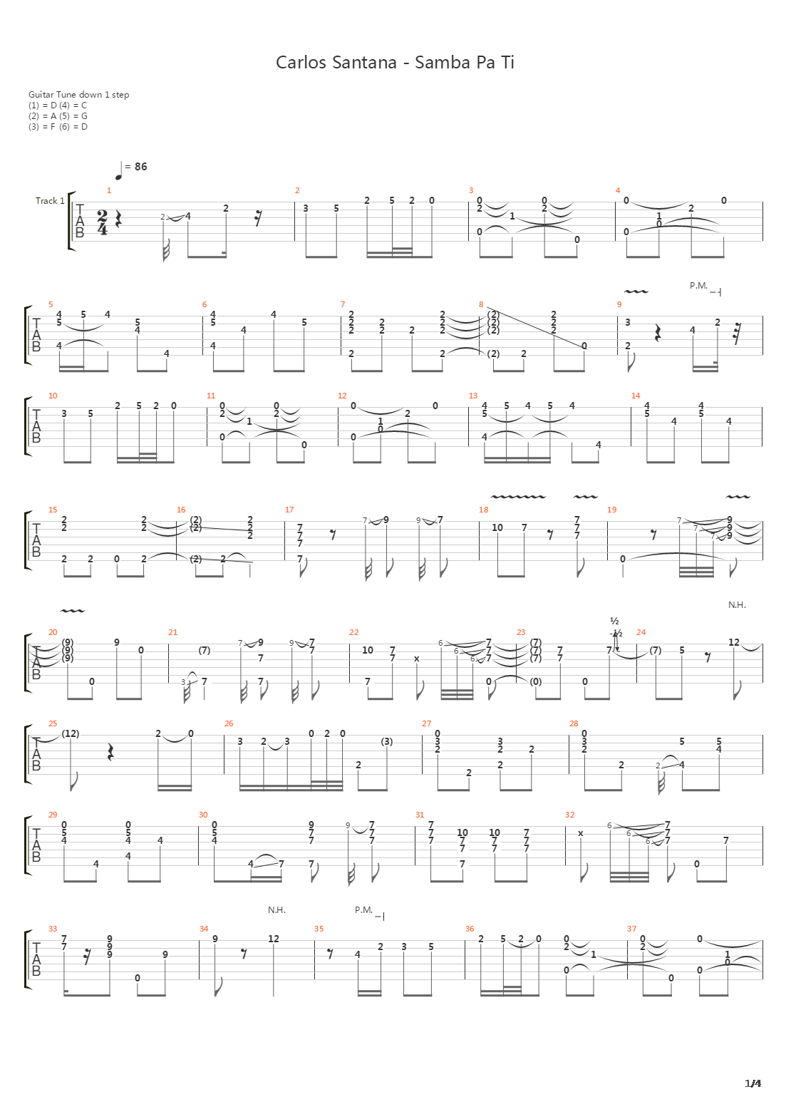 Samba Pa Ti吉他谱