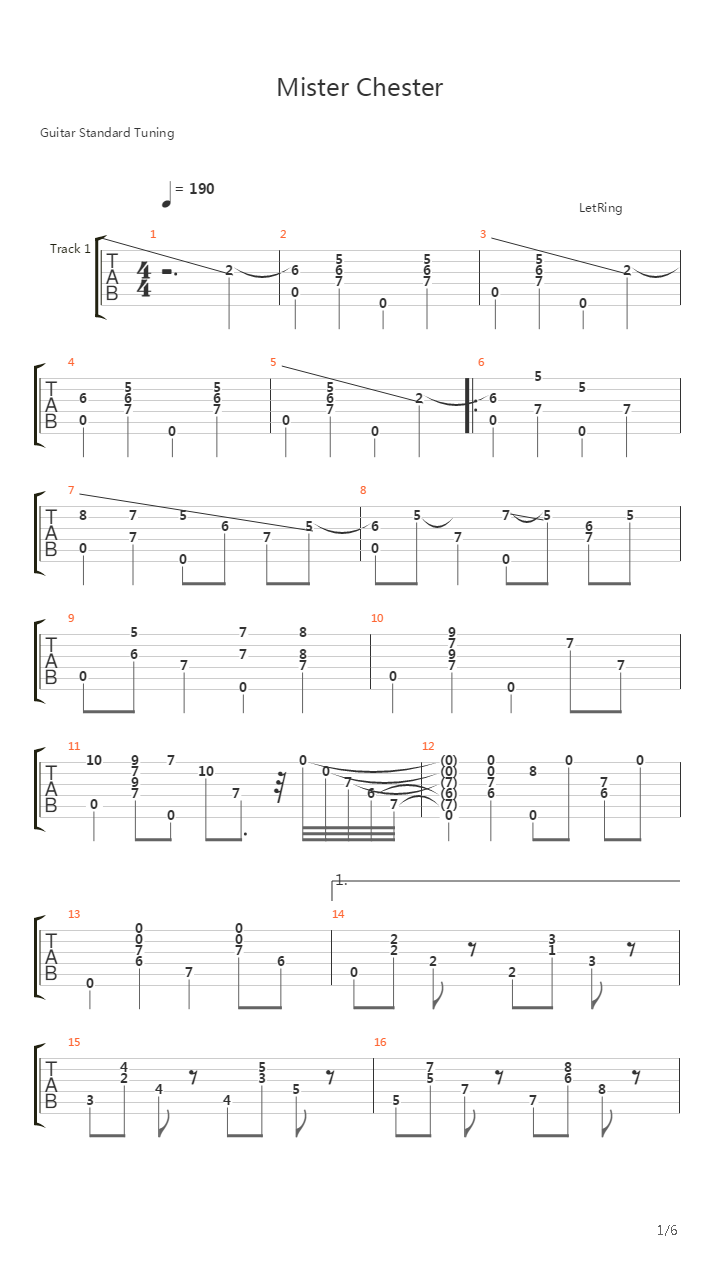 Mister Chester吉他谱