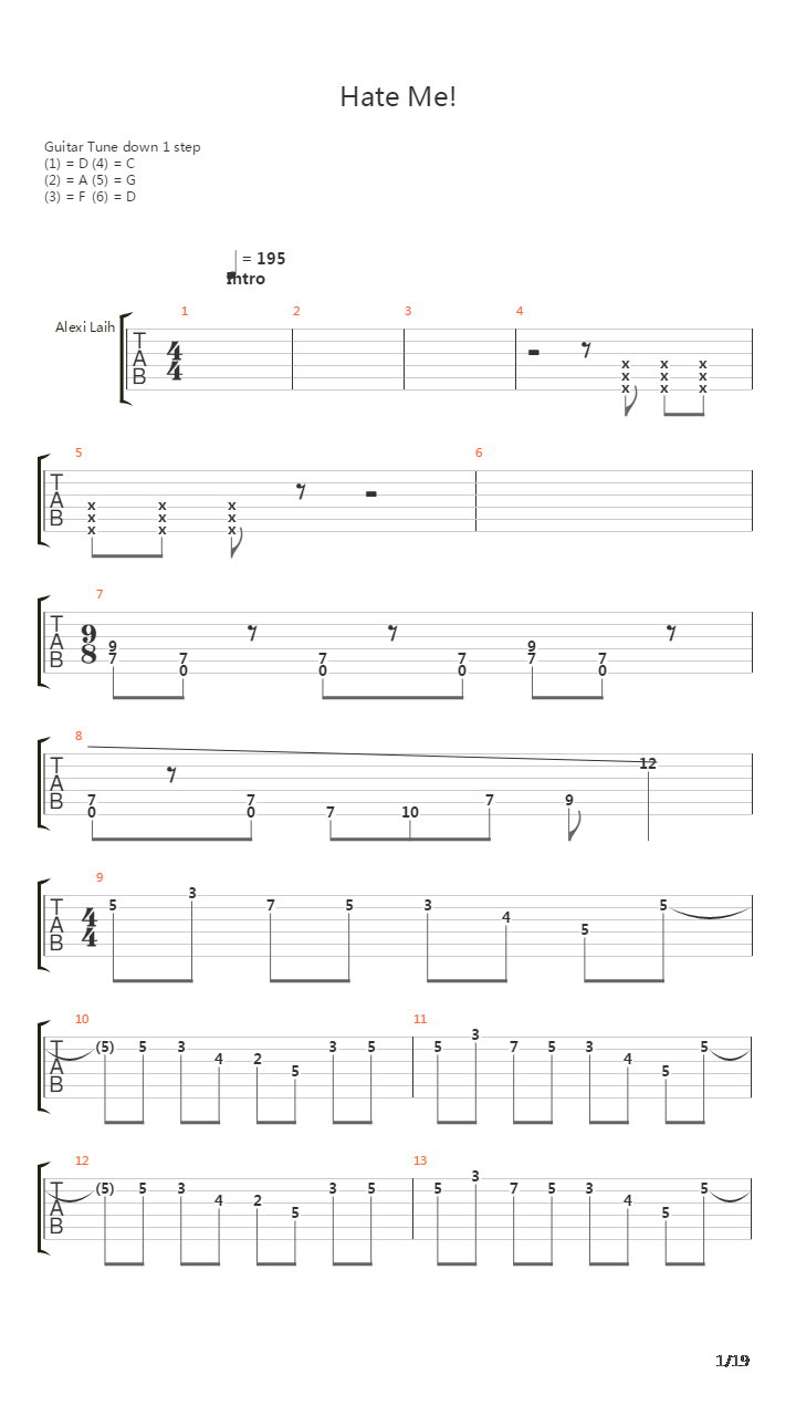 Hate Me吉他谱