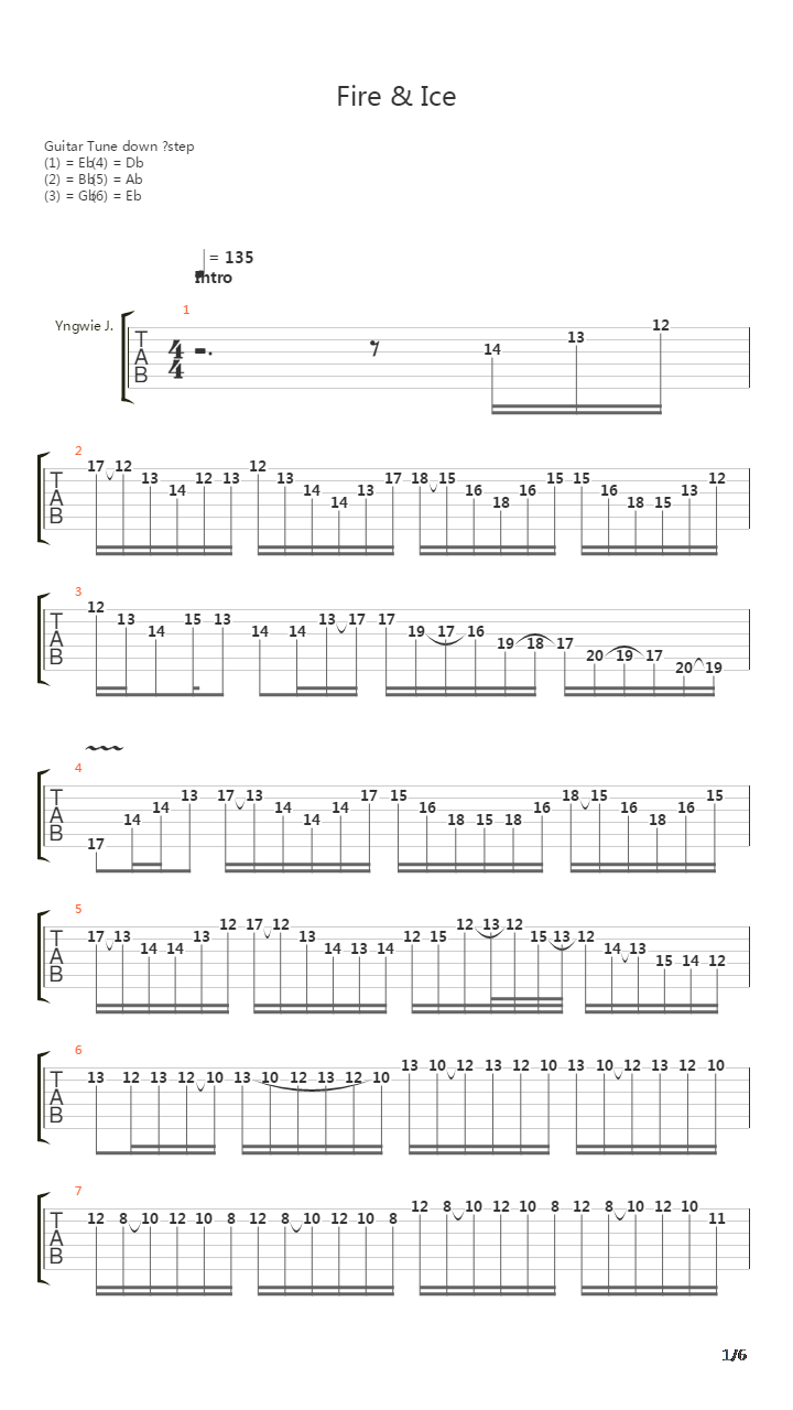 Fire & Ice吉他谱