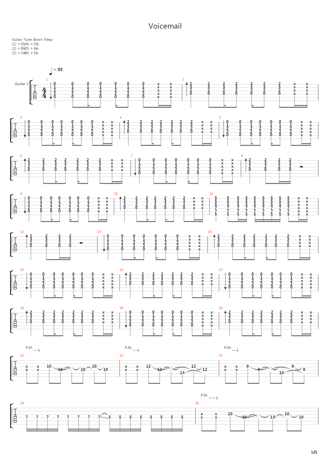 Voice Mail Message吉他谱