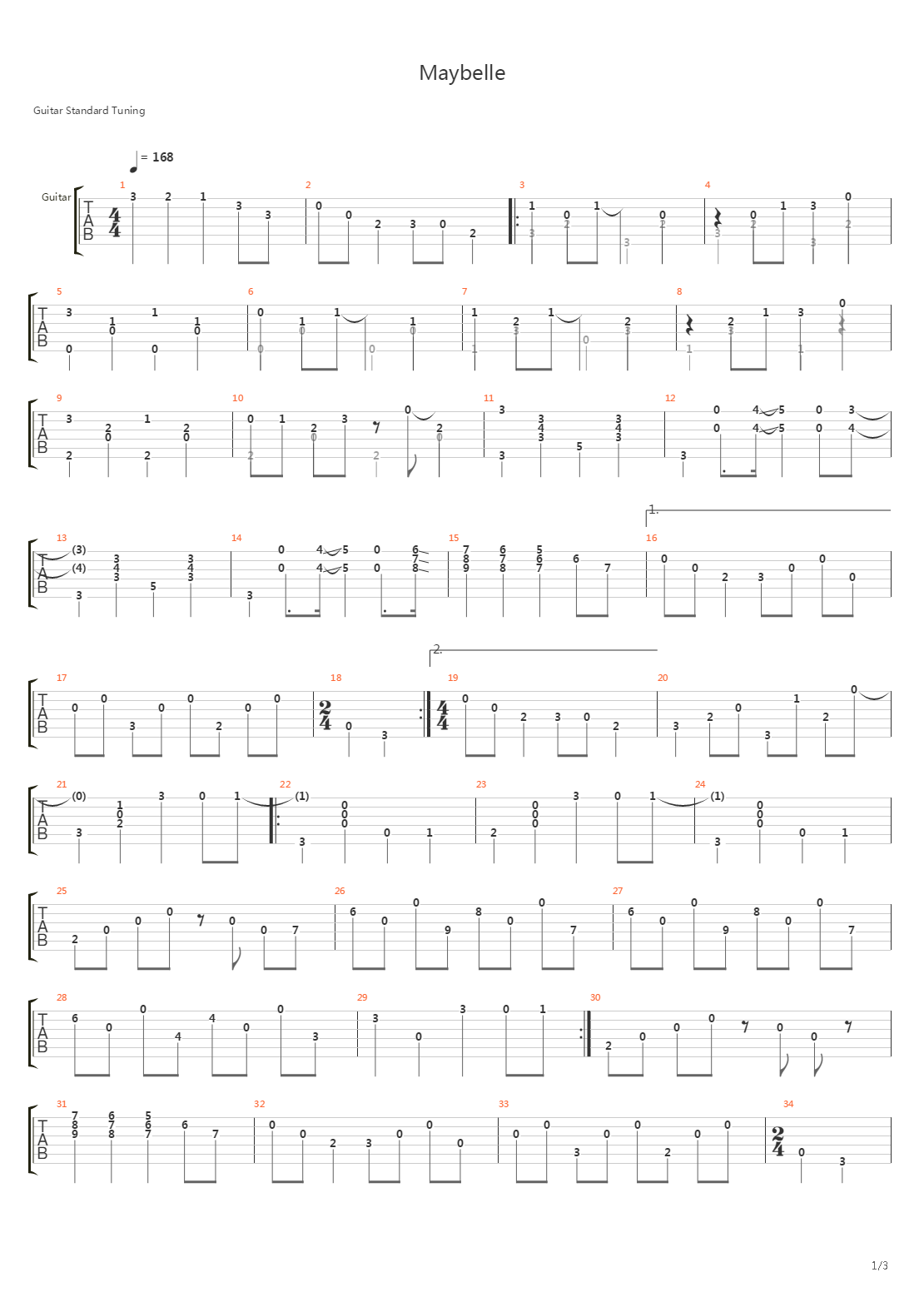 Maybelle吉他谱
