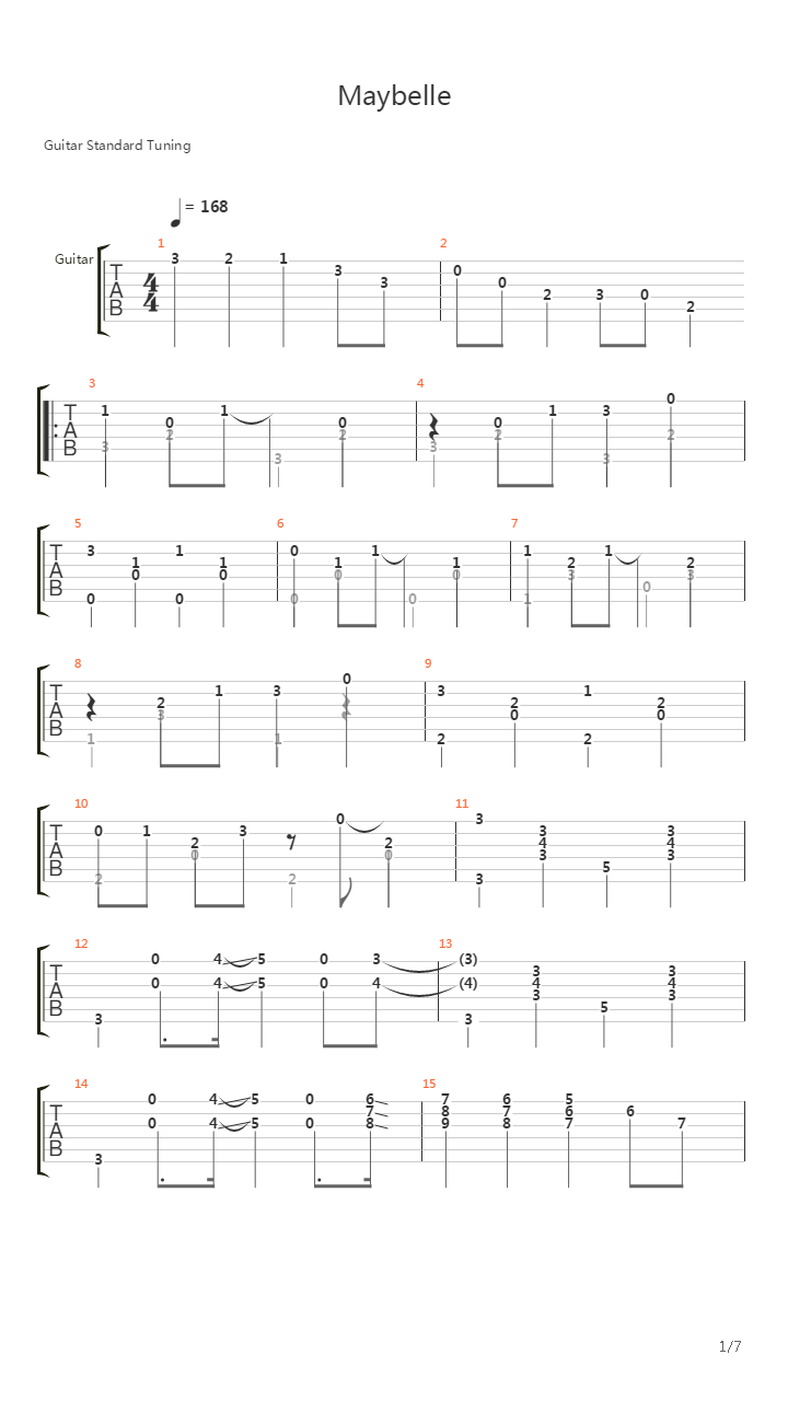Maybelle吉他谱