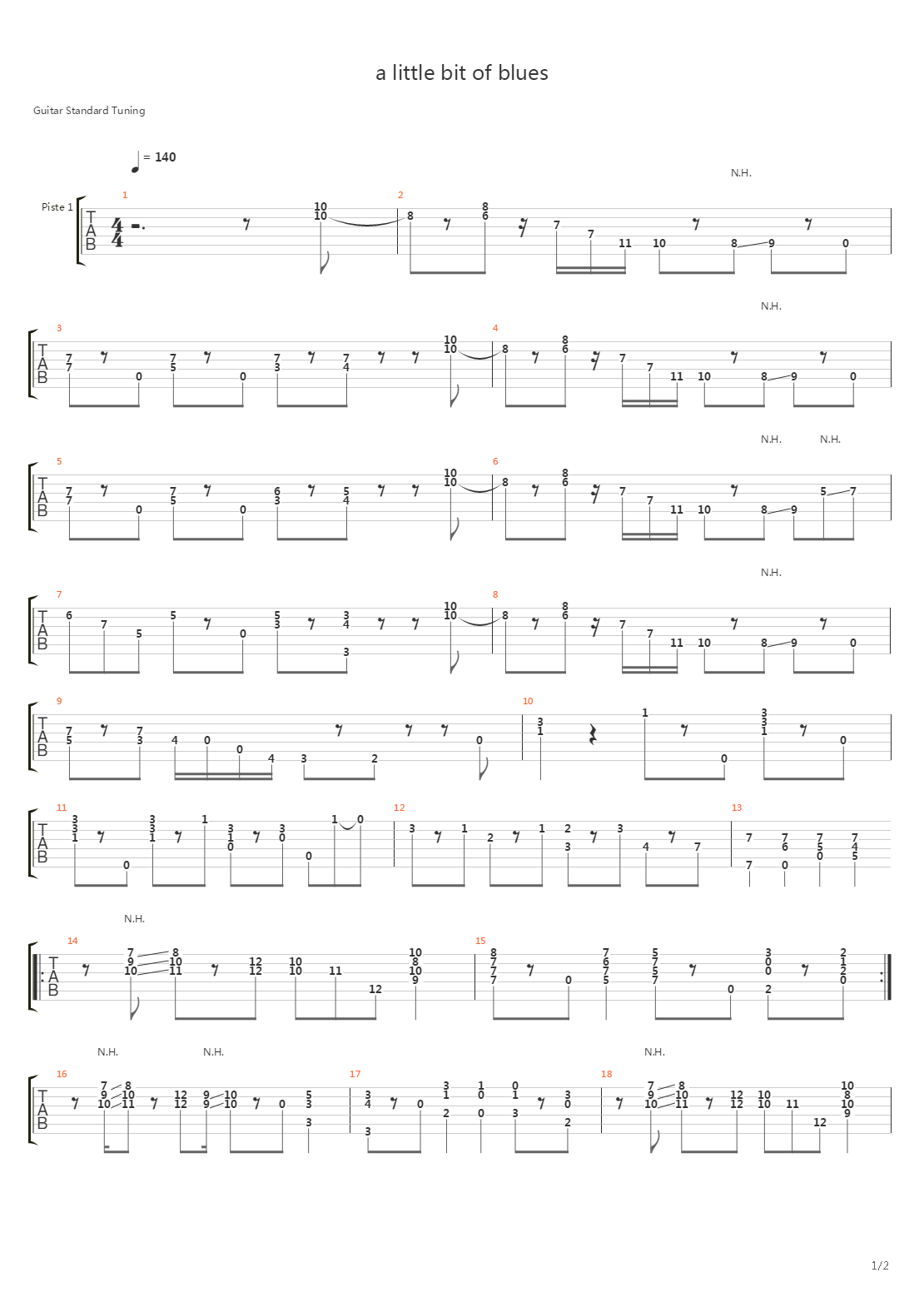 A little bit of blues吉他谱