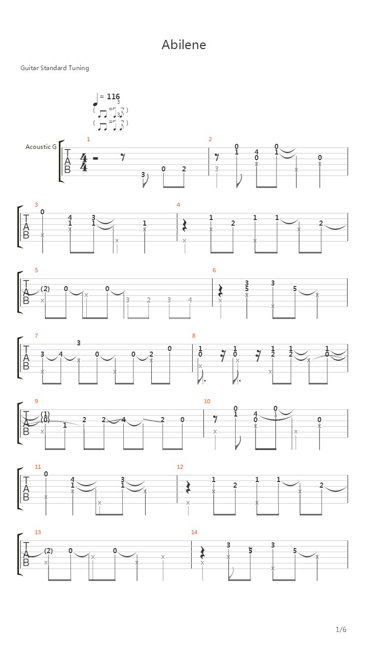 Abilene吉他谱