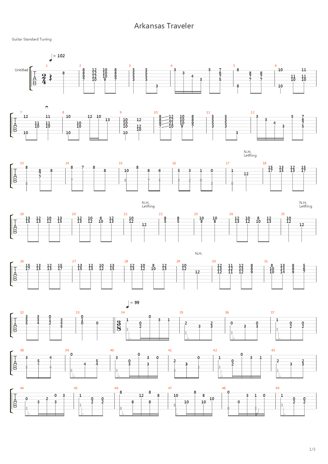 Arkansas Traveler吉他谱