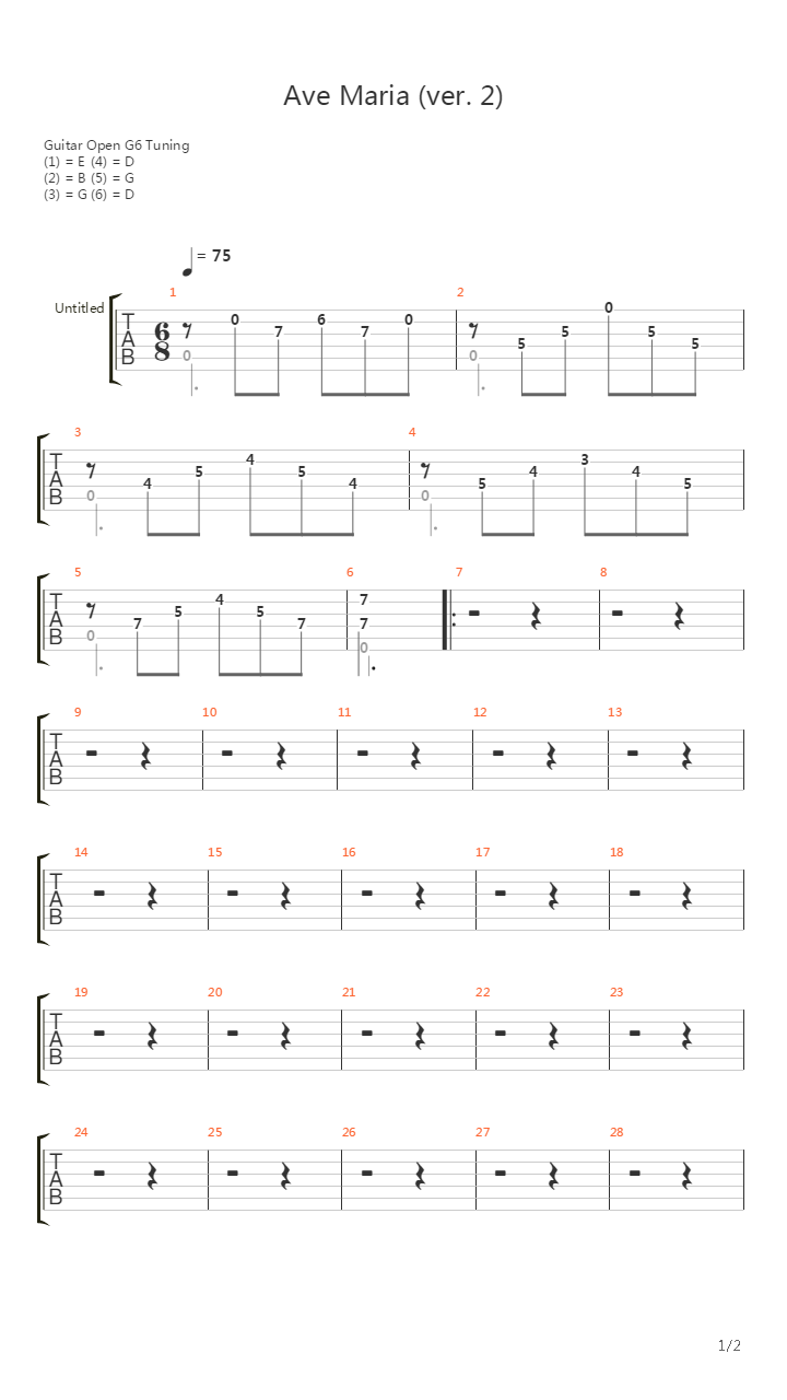 Ave Maria吉他谱