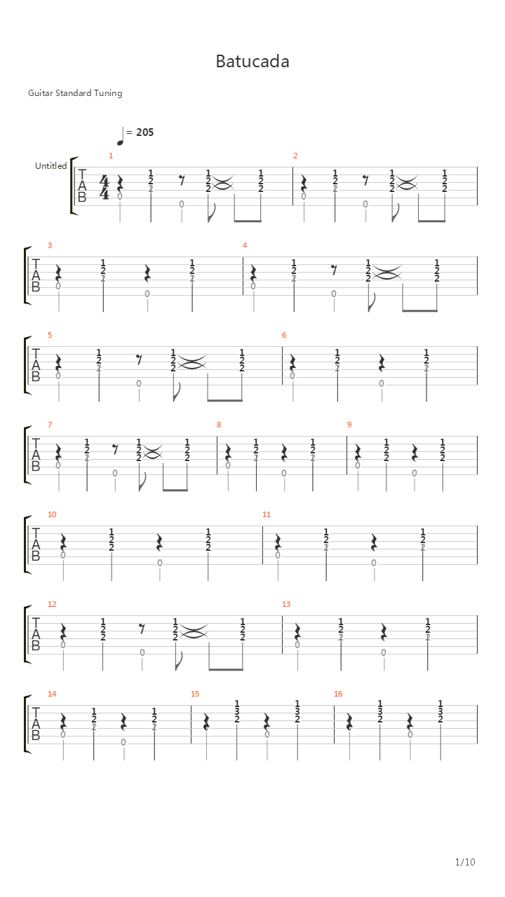 Batucada吉他谱