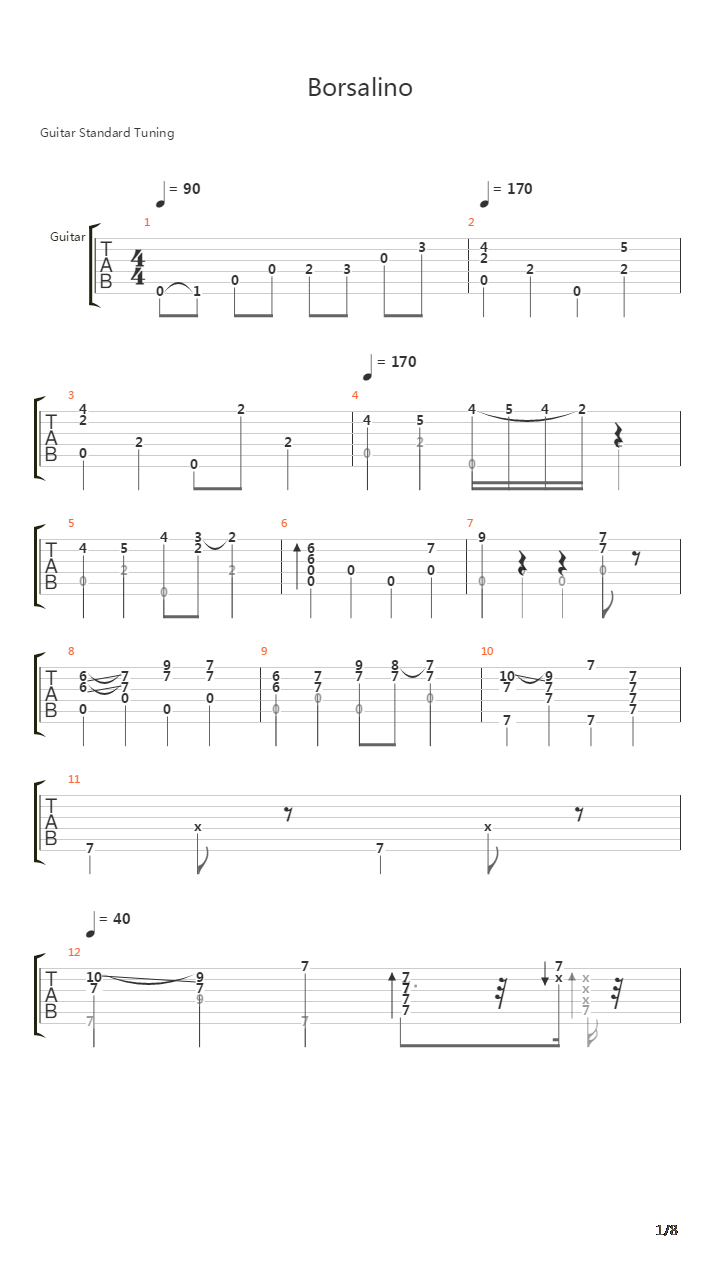 Borsalino吉他谱
