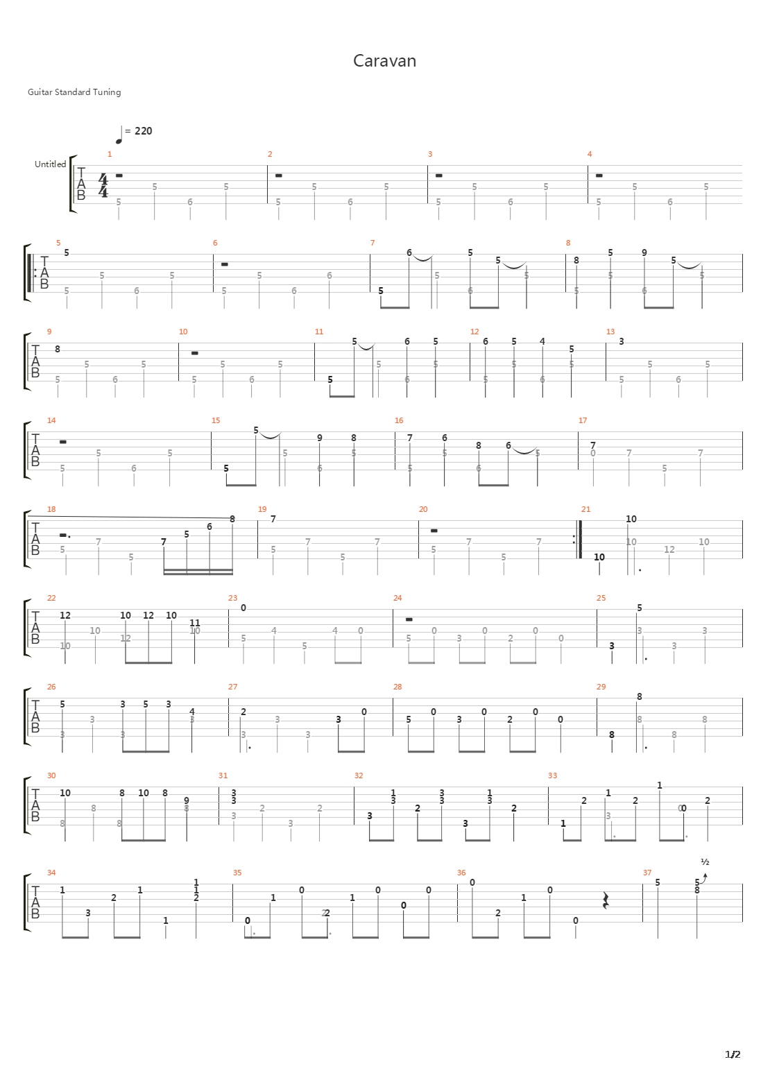 Caravan吉他谱