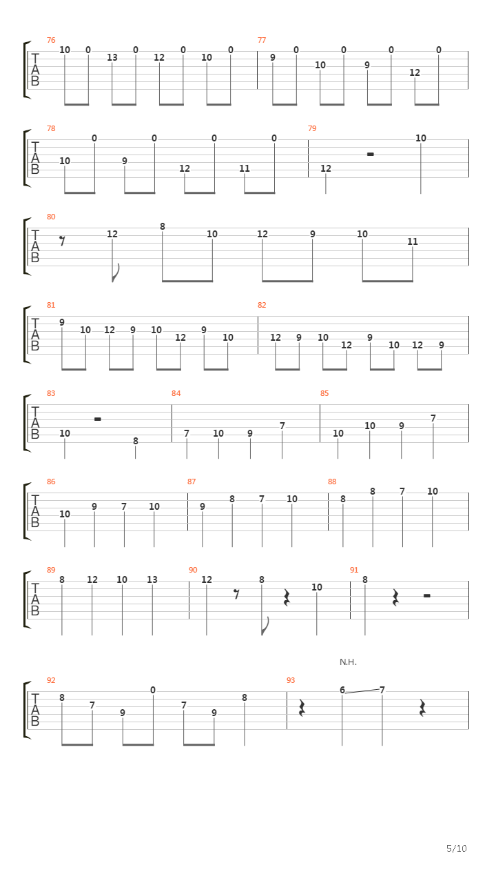 cascade吉他谱