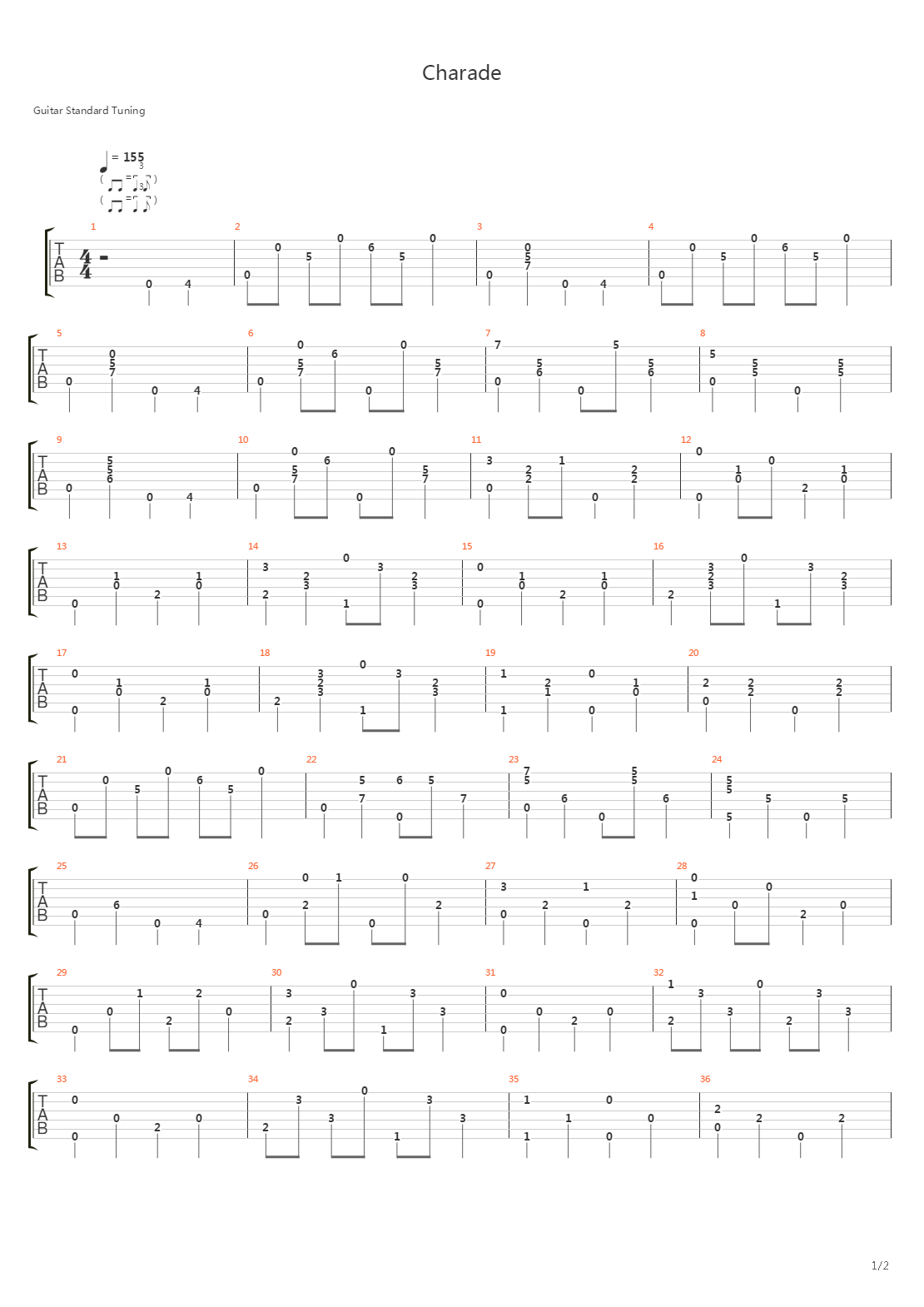 Charade吉他谱