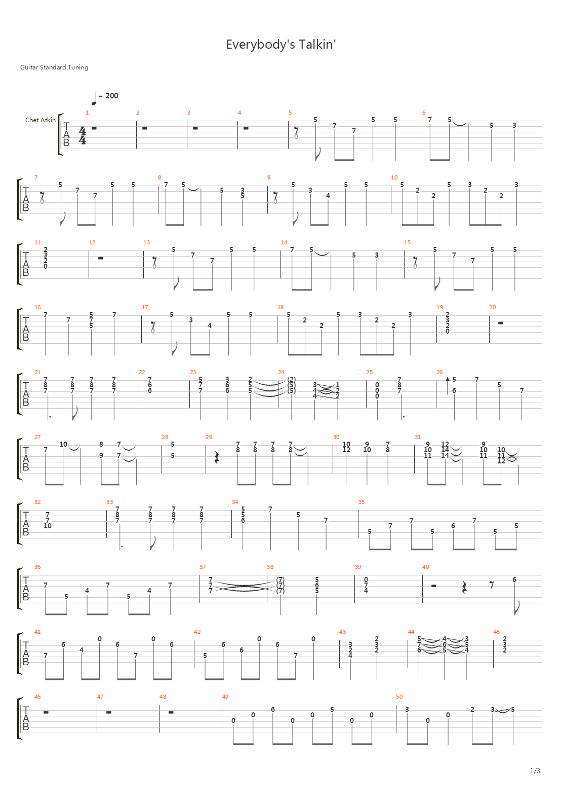 Everybody's Talkin吉他谱