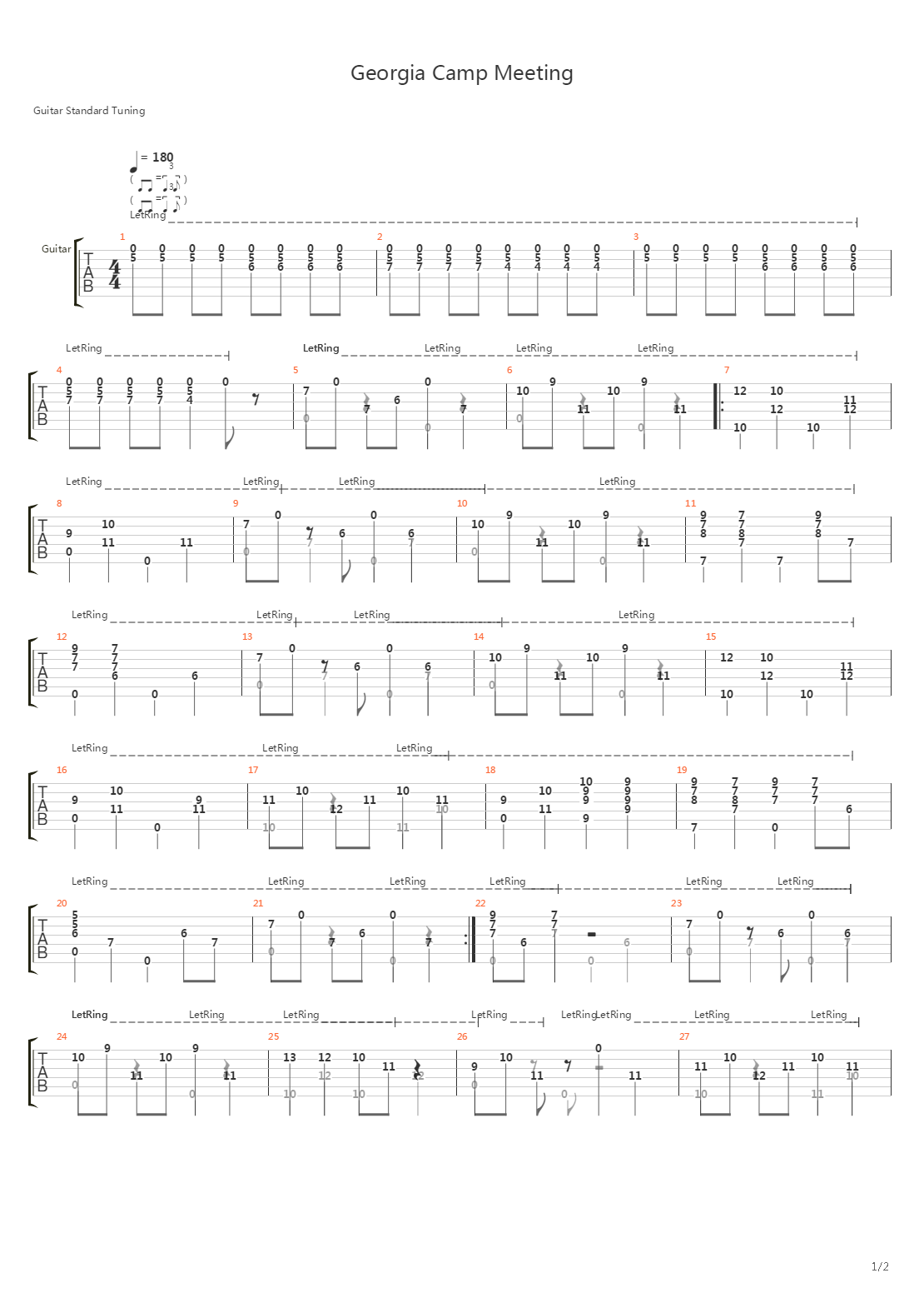 Georgia Camp Meeting吉他谱