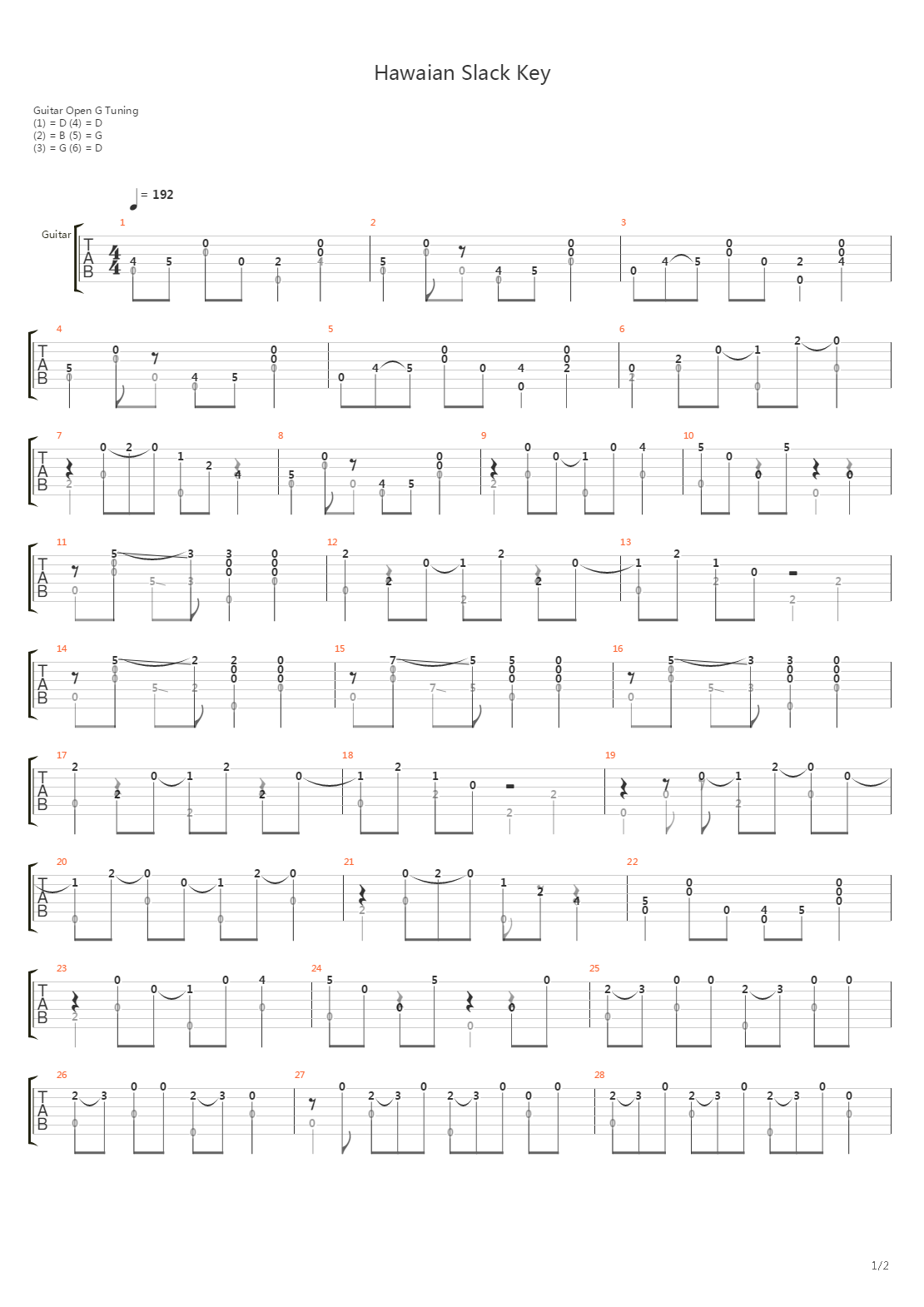 Hawaian Slack Key吉他谱