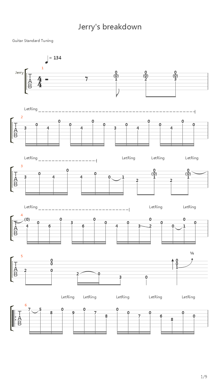 Jerry's Breakdown吉他谱