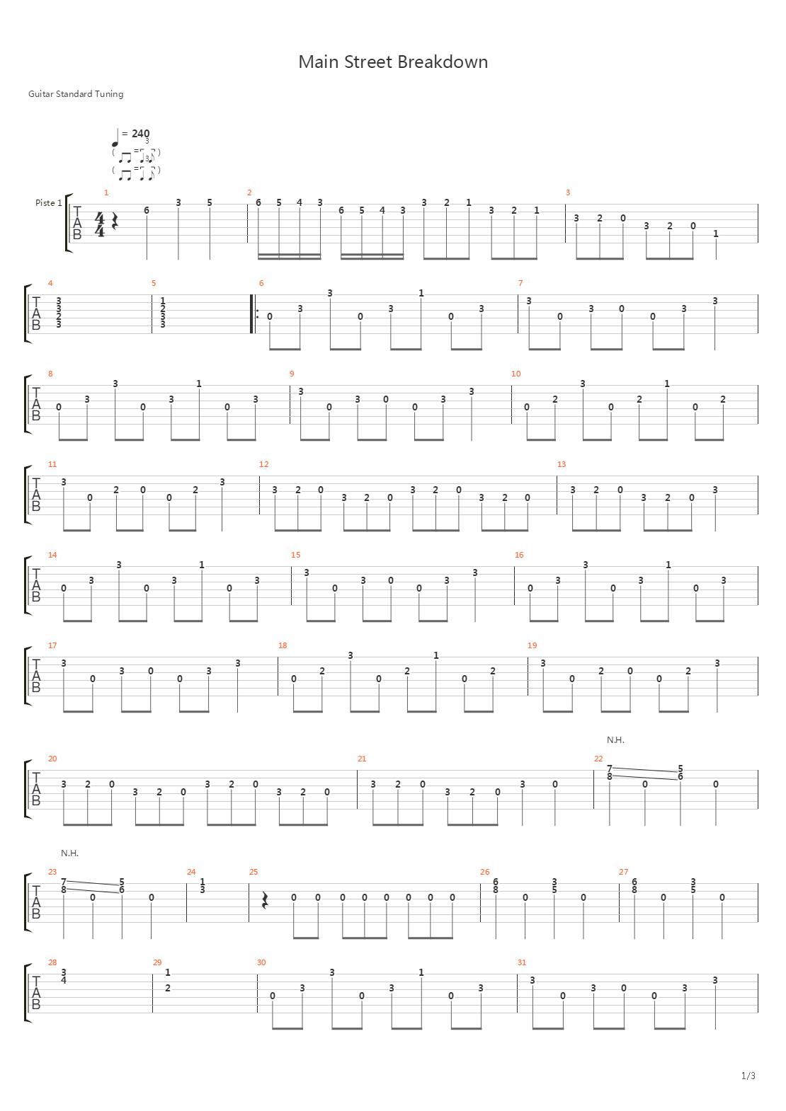 Main Street Breakdown吉他谱