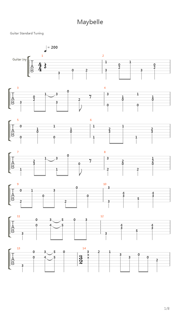 Maybelle吉他谱