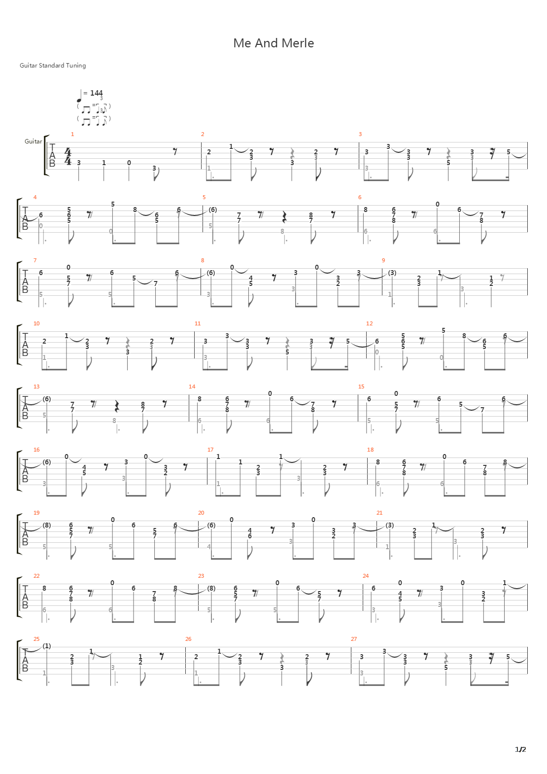 Me And Merle吉他谱