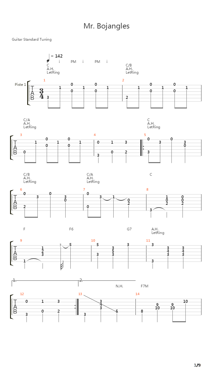 Mr. Bojangles吉他谱