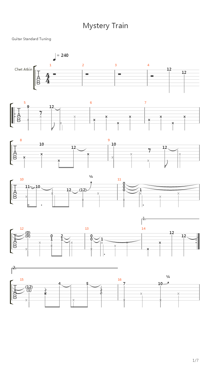 Mystery Train吉他谱