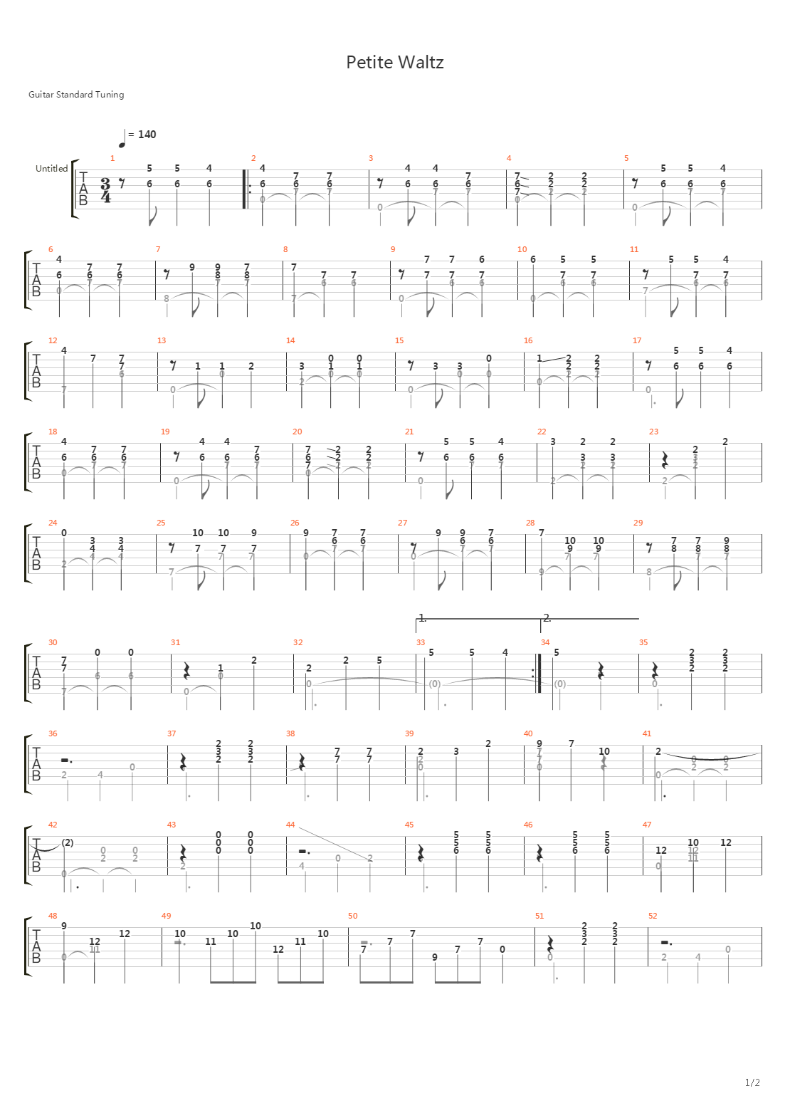 Petite Waltz吉他谱
