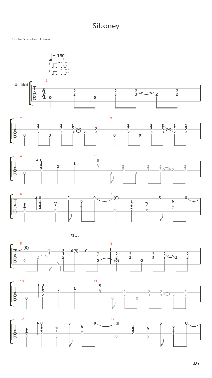 Siboney吉他谱