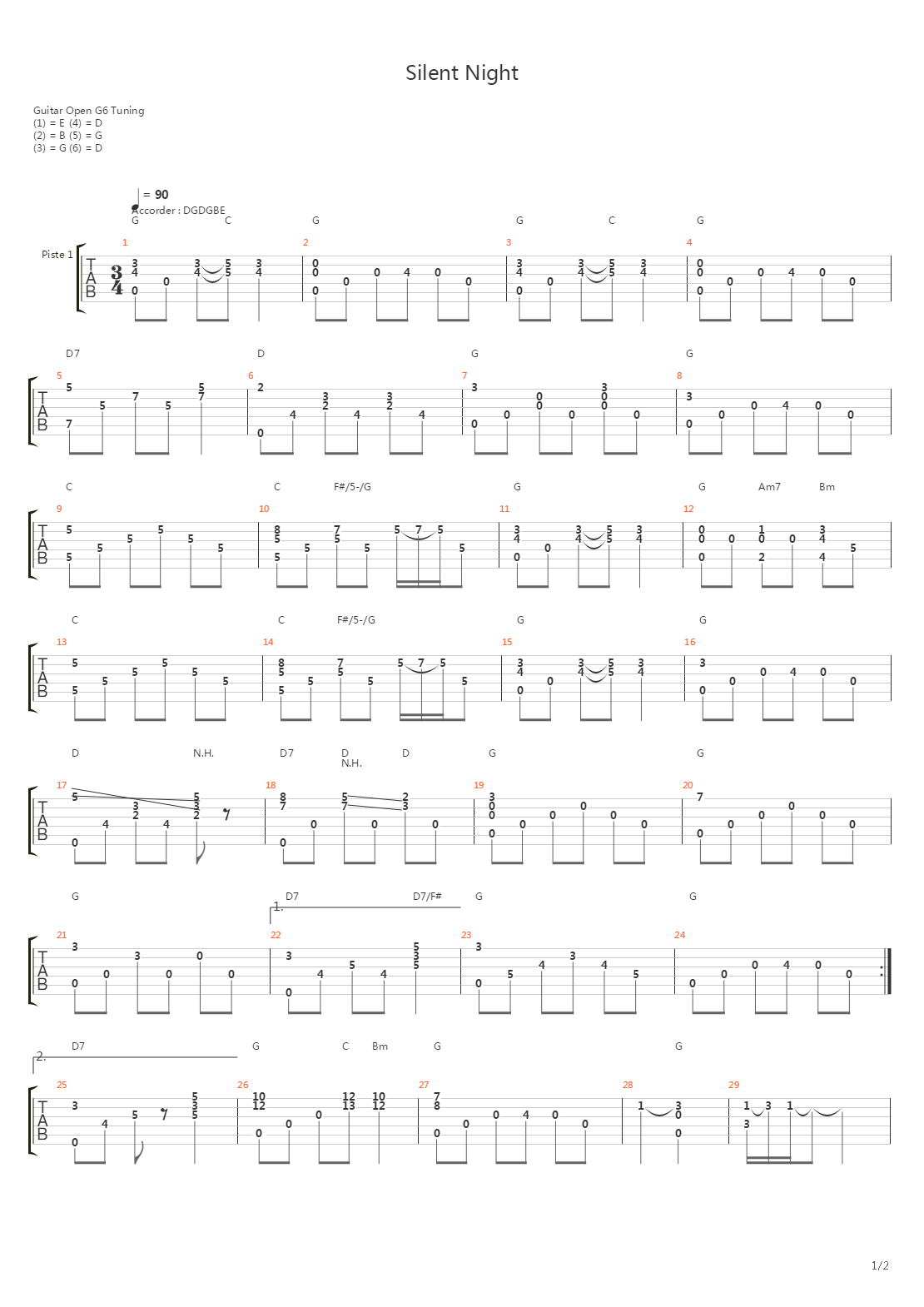 Silent Night吉他谱