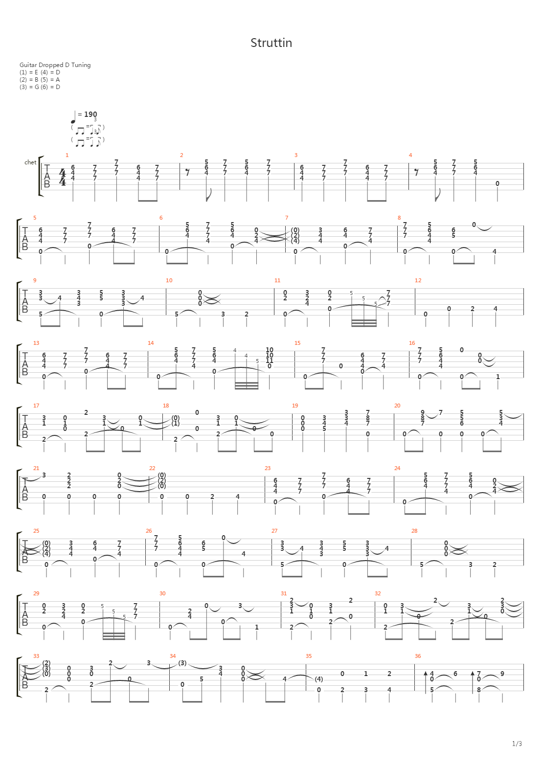 Struttin吉他谱