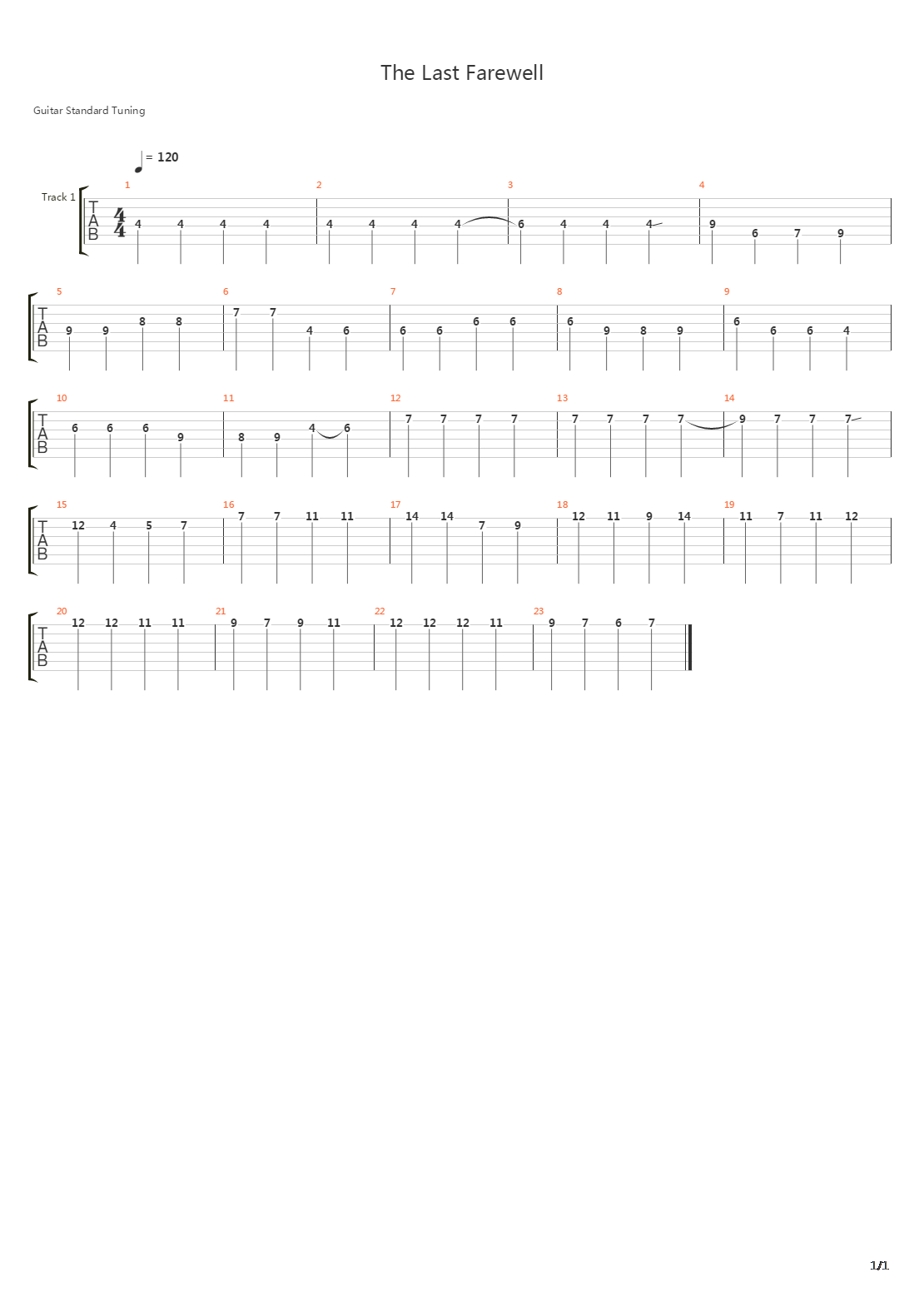 The Last Farewell吉他谱