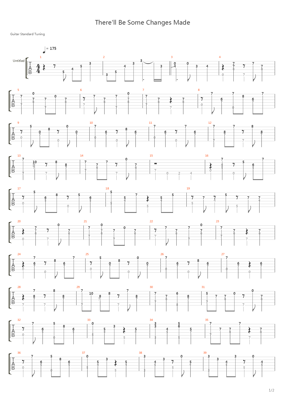There'll Be Some Changes Made吉他谱
