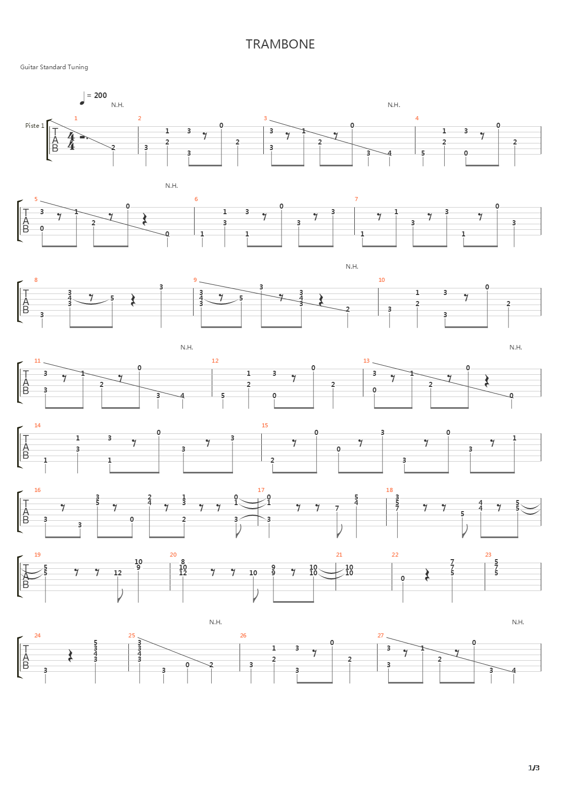 trambone吉他谱