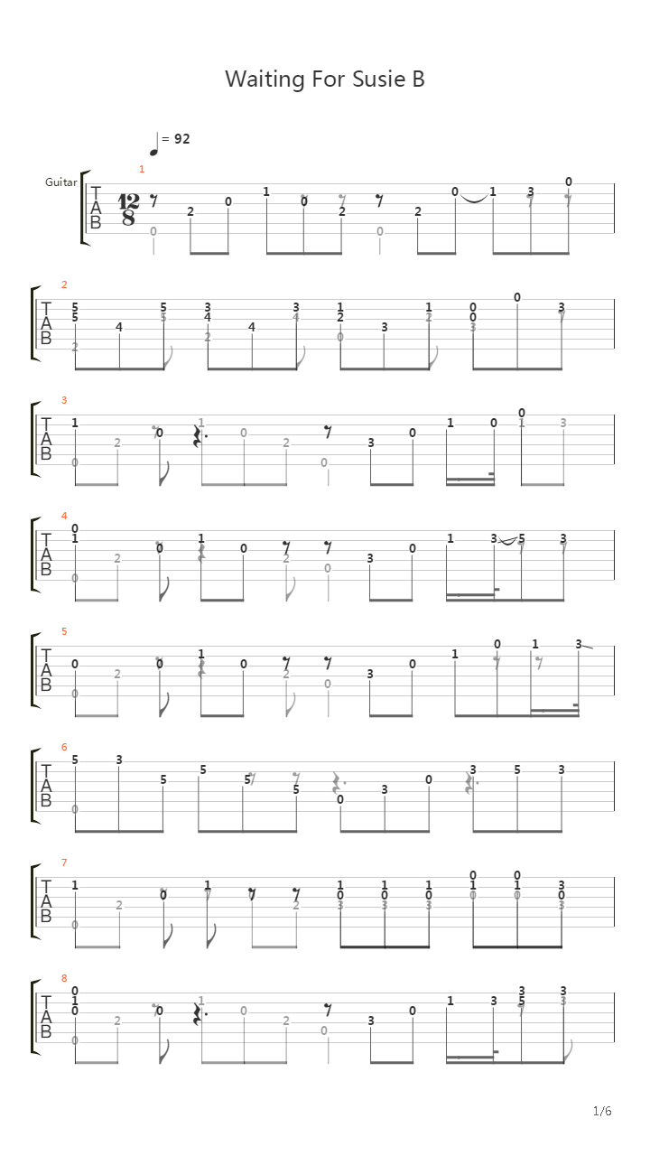 Waiting For Susie B吉他谱