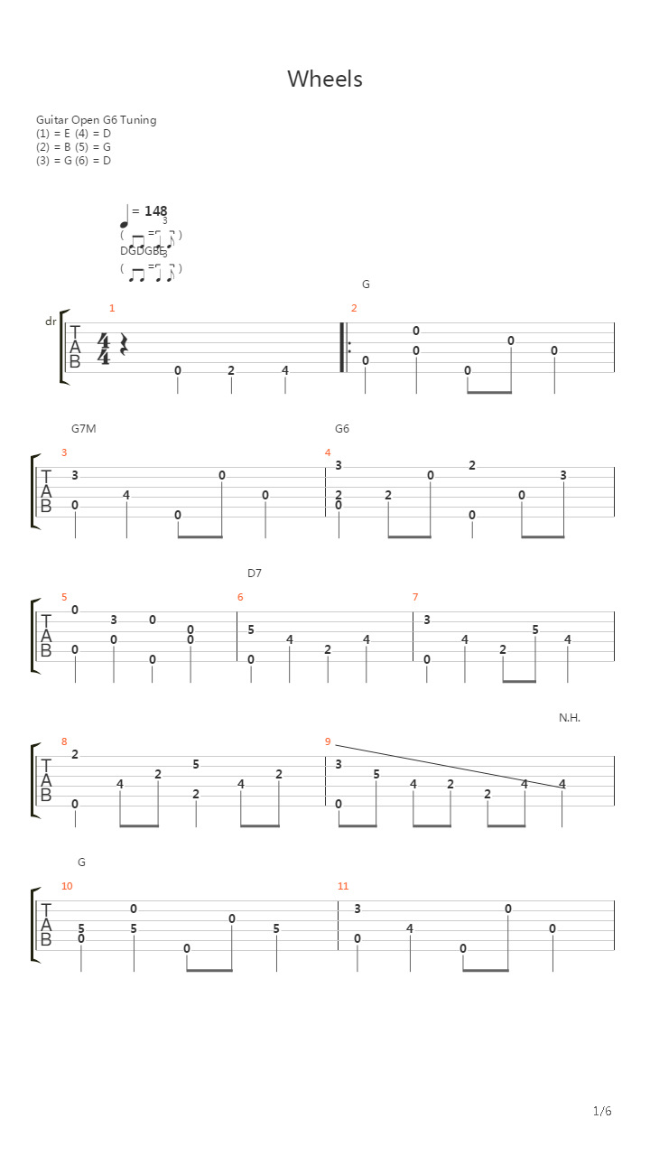 Wheels吉他谱