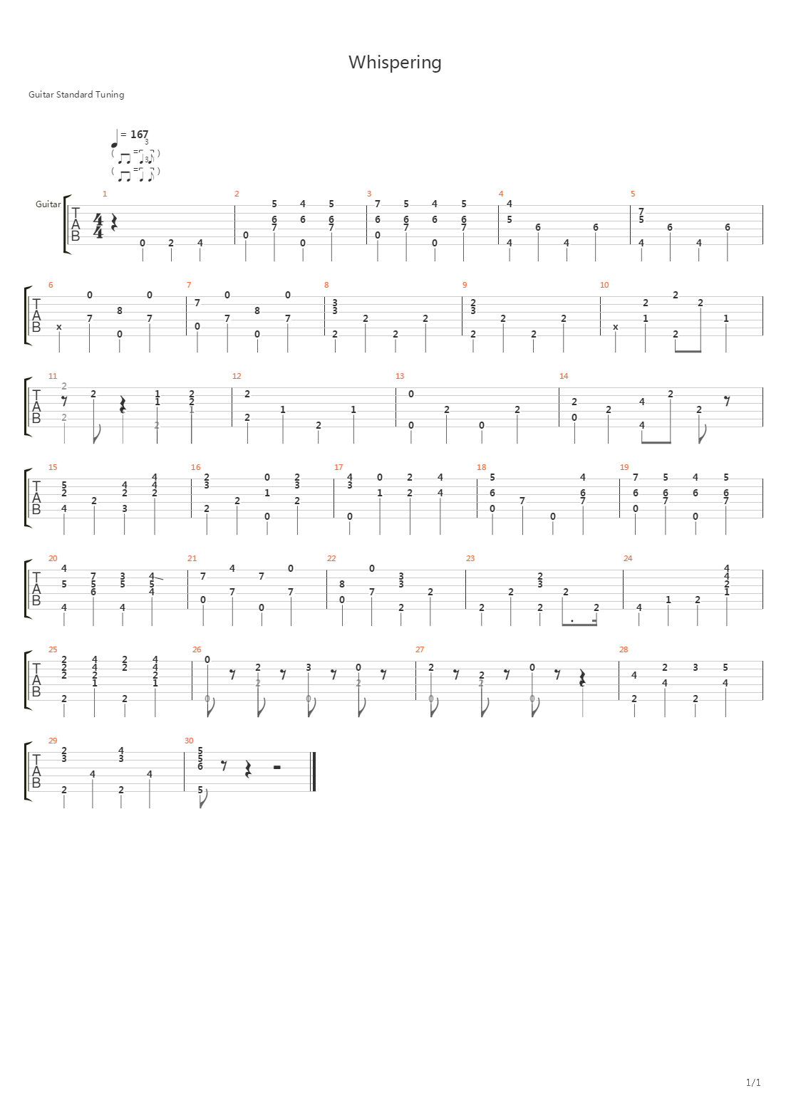 Whispering吉他谱
