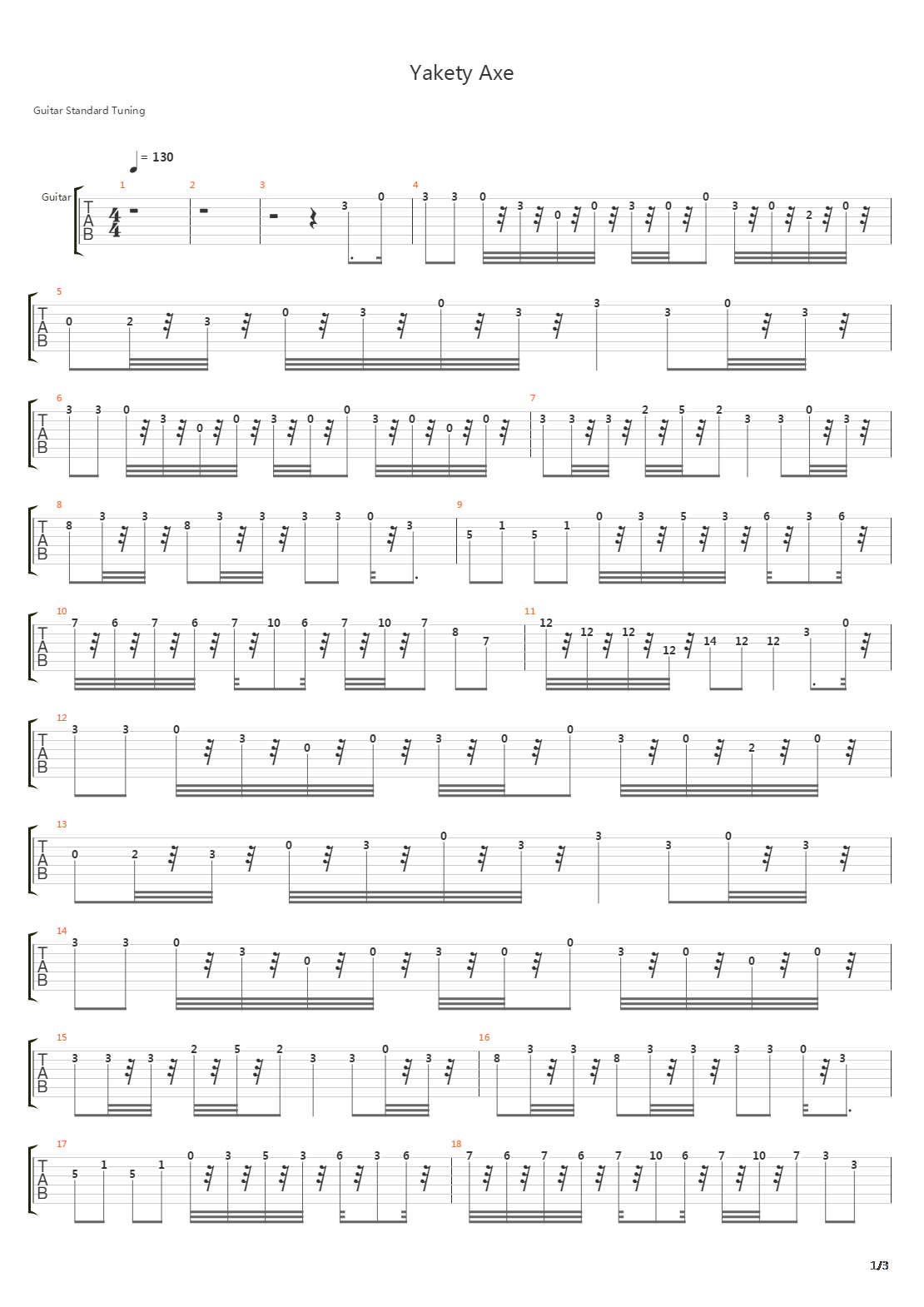 Yakety Axe吉他谱