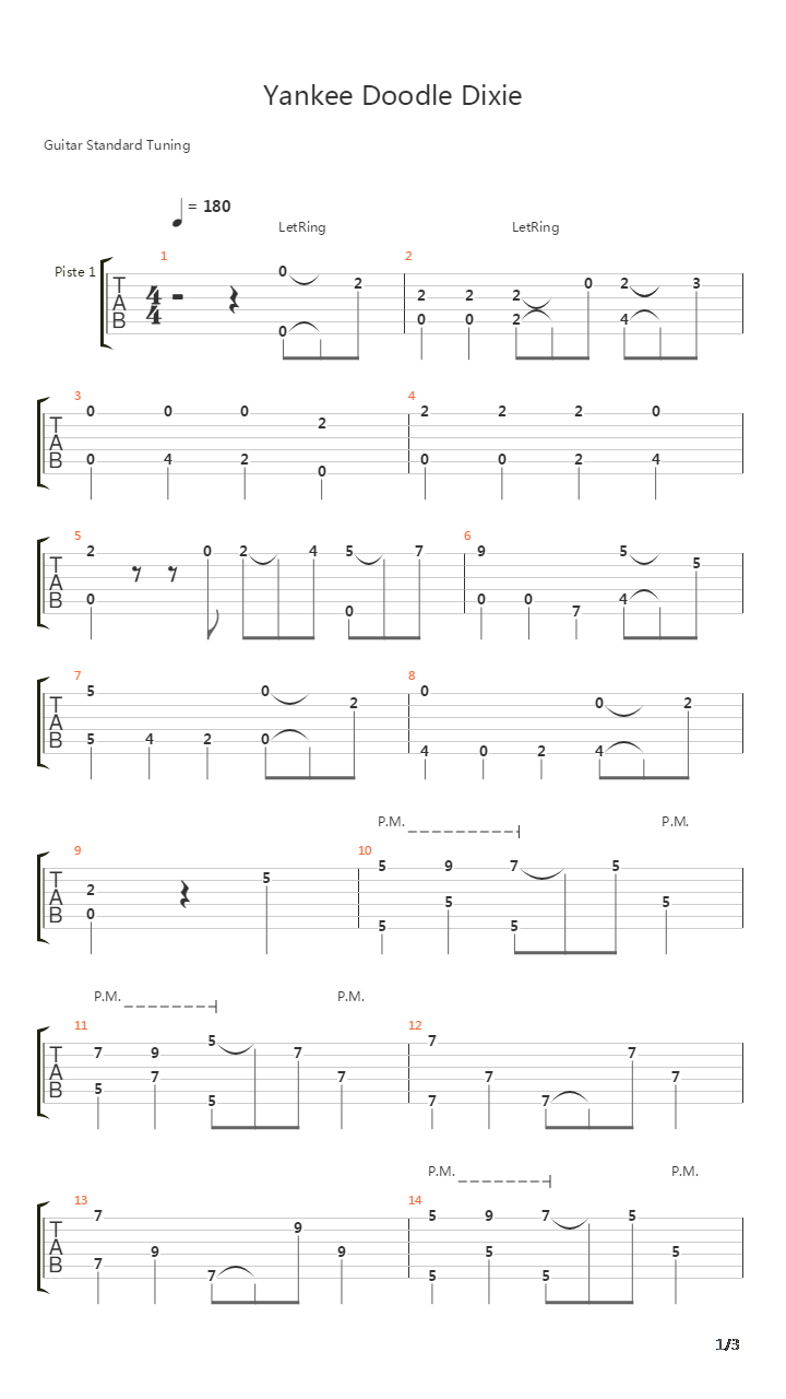 Yankee Doodle Dixie吉他谱