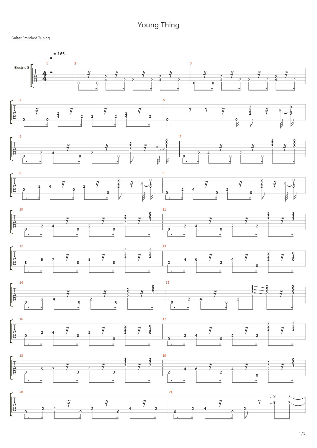 Young Thing吉他谱