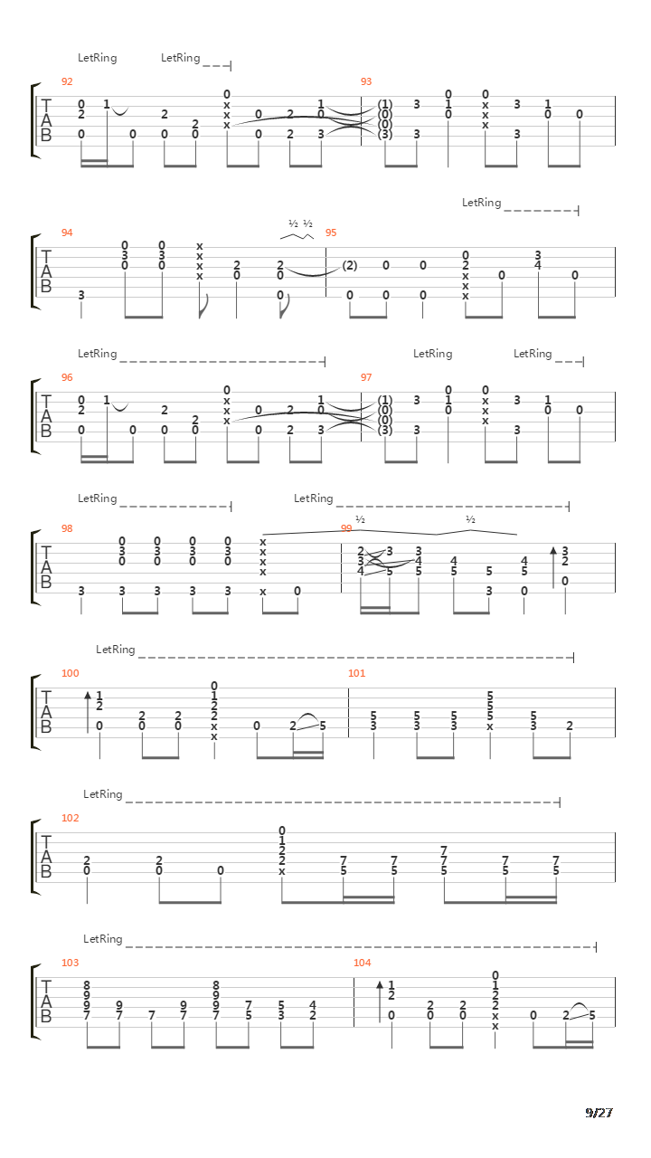 Fade To Black吉他谱