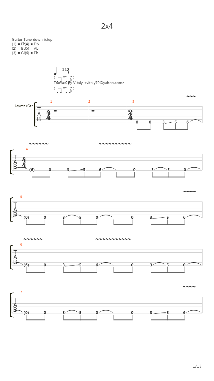 2x4吉他谱