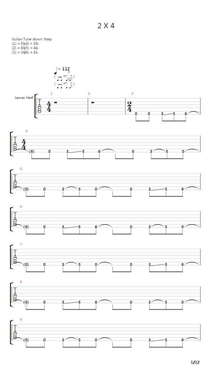 2x4吉他谱