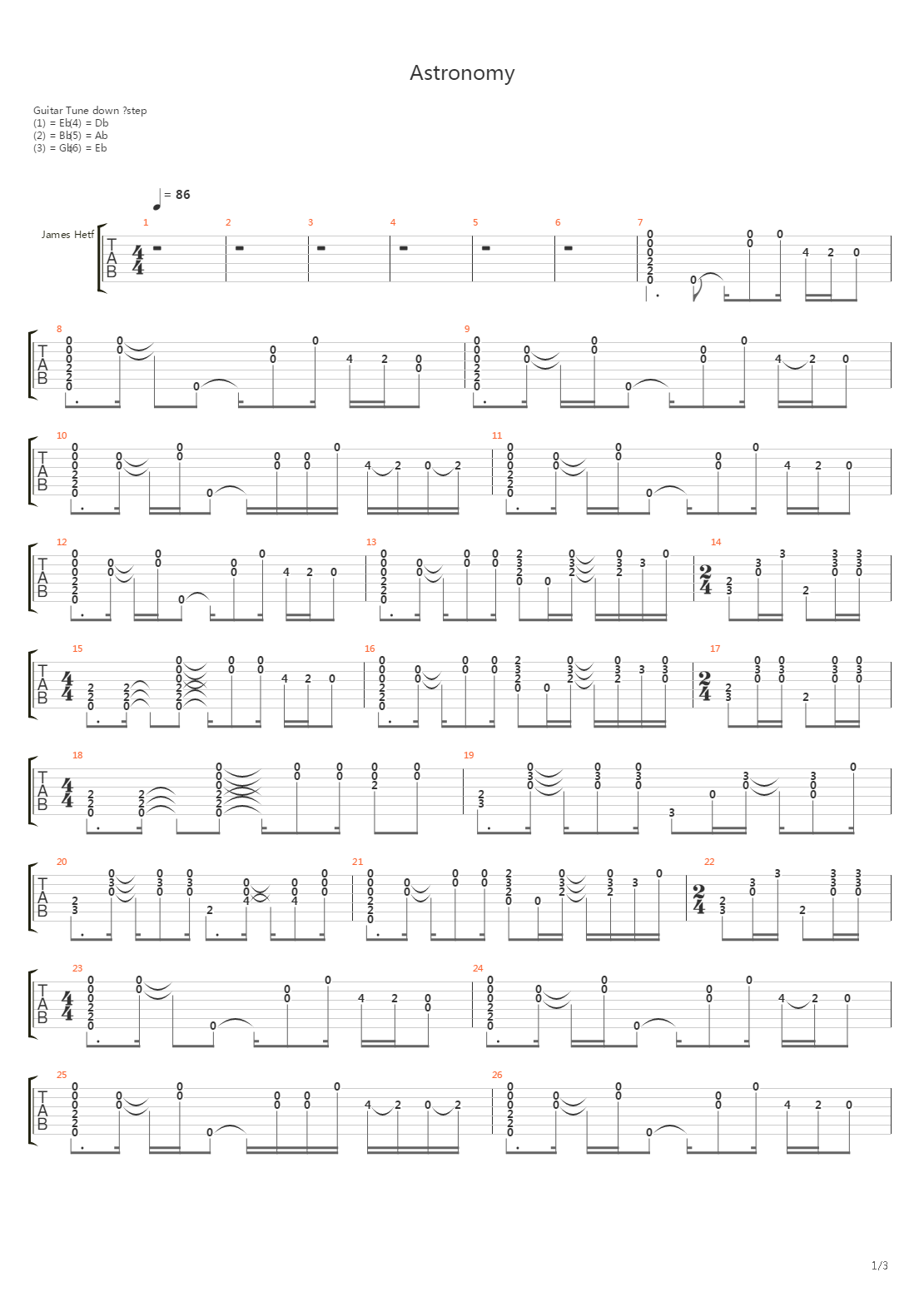 Astronomy吉他谱