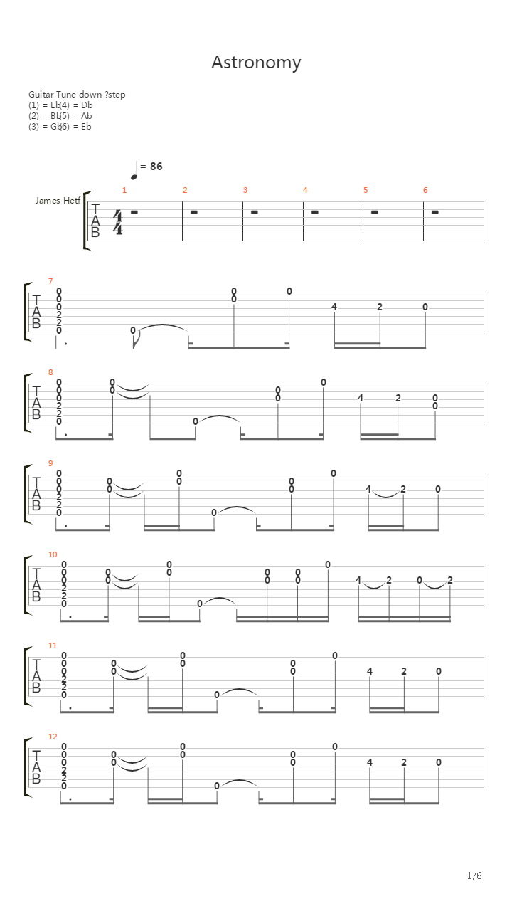 Astronomy吉他谱