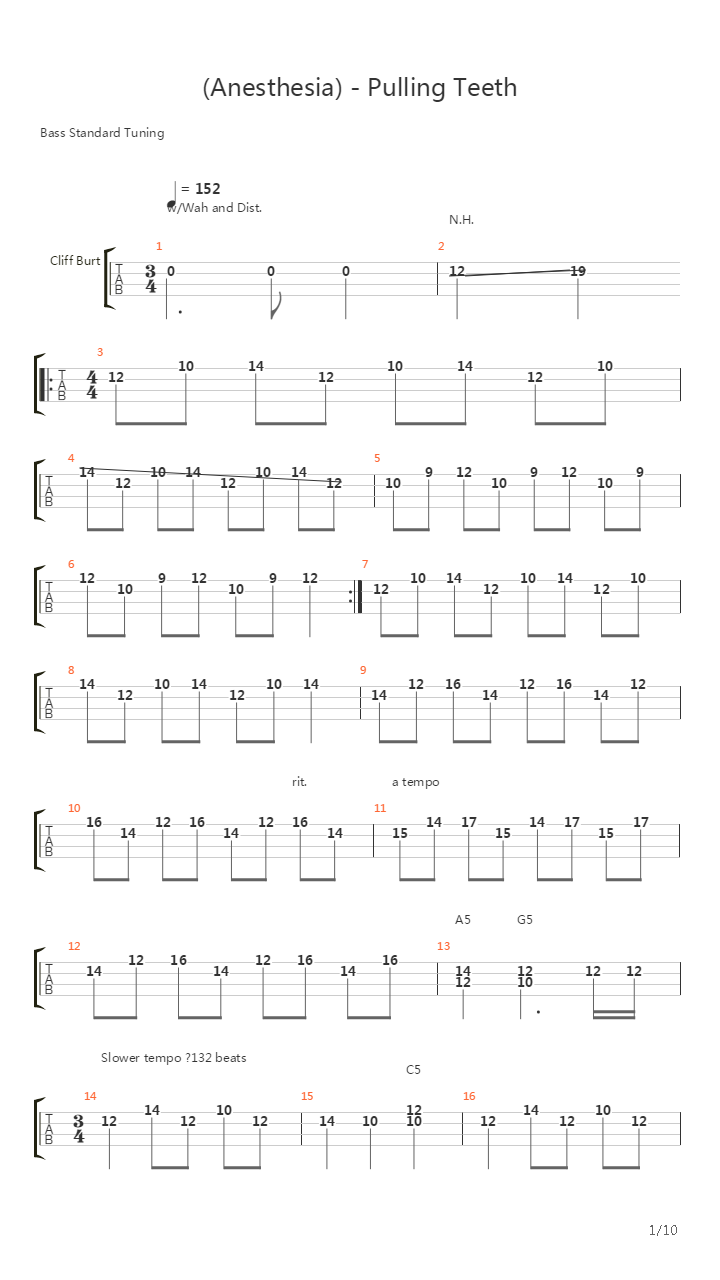 (Anesthesia)Pulling Teeth吉他谱
