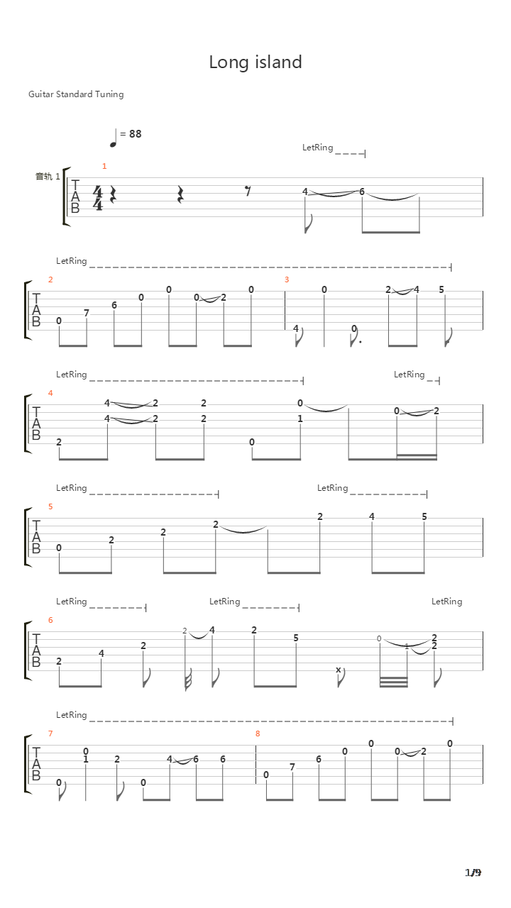 Long island吉他谱