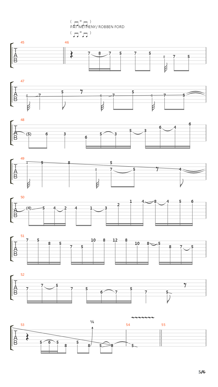 五声音阶练习吉他谱