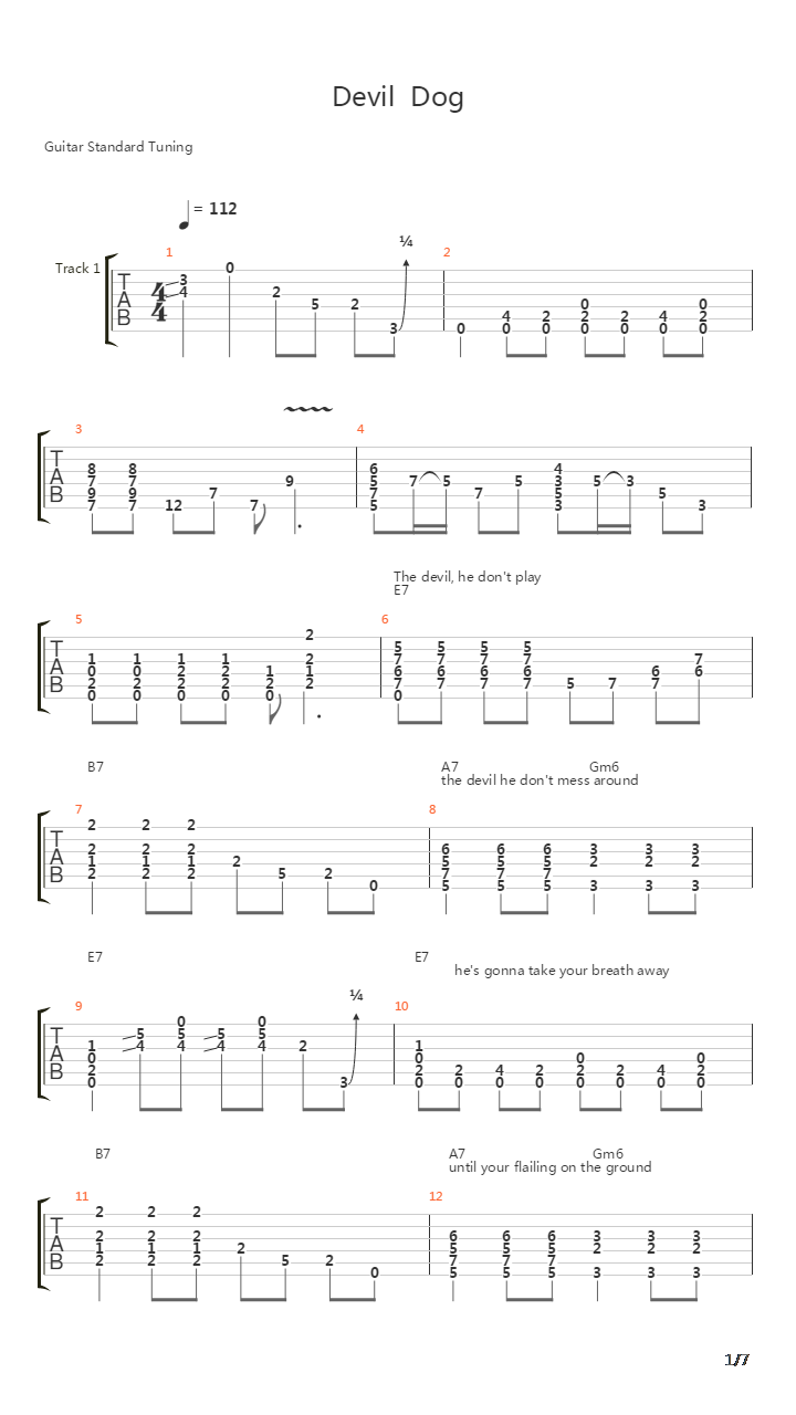devildog吉他谱