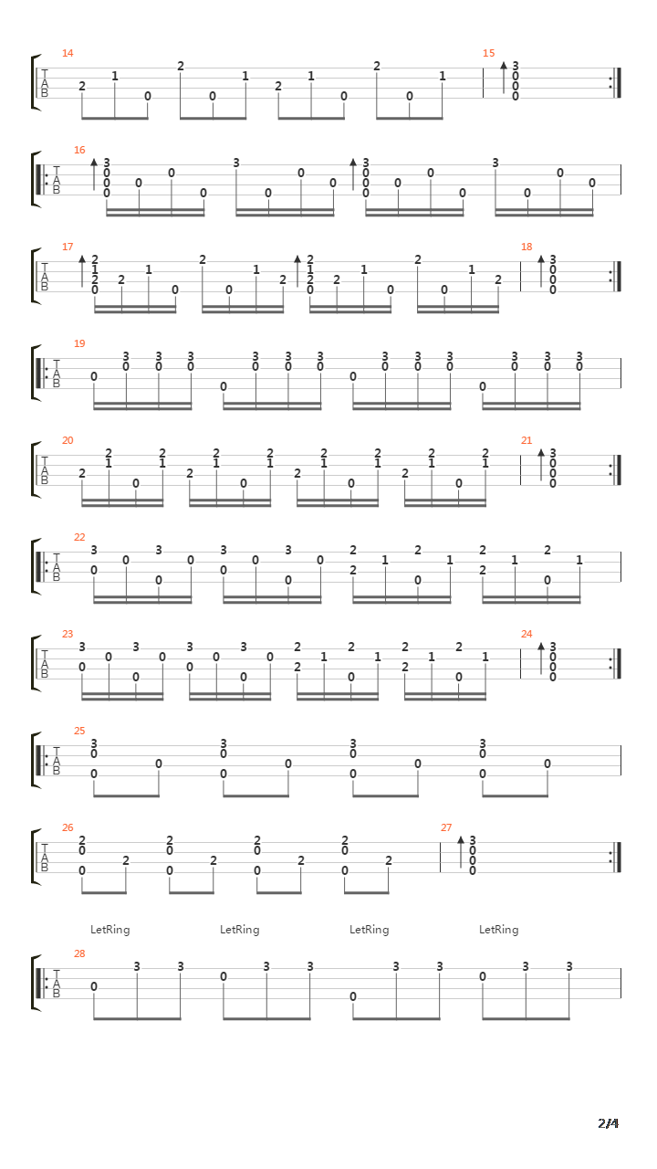 UKULELE分解和弦练习吉他谱