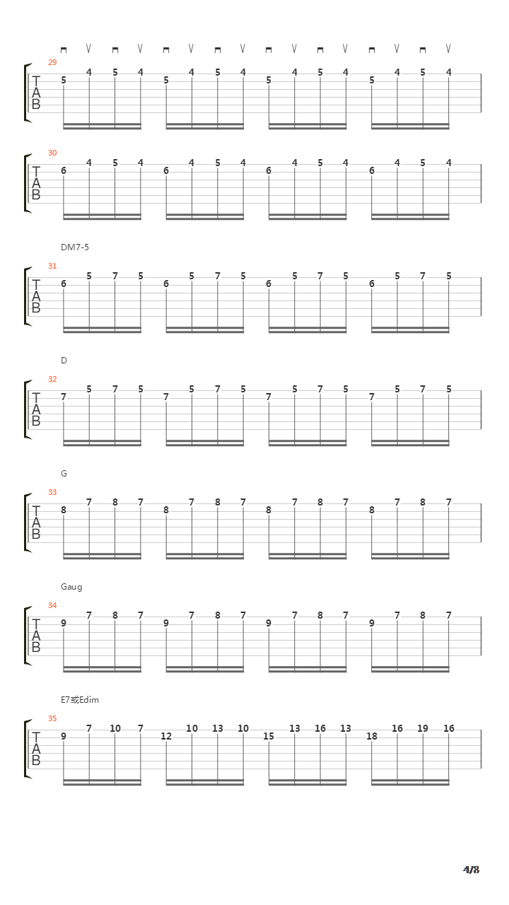 Solo小段练习吉他谱