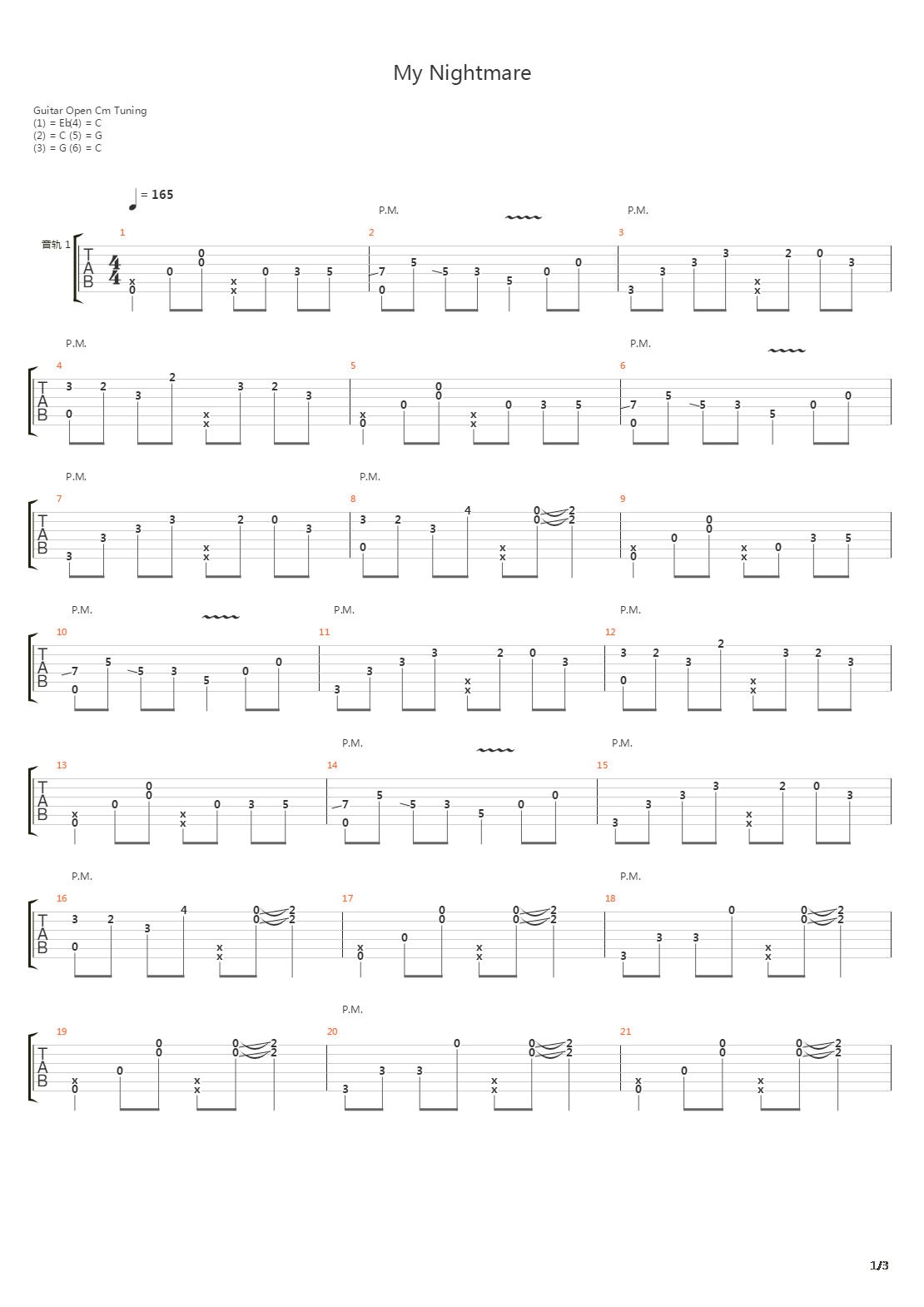 My Nightmare吉他谱
